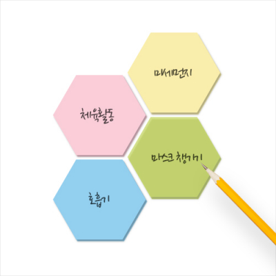 [아이스크림] 씽킹 점착 메모지 (육각형 점착 메모지)